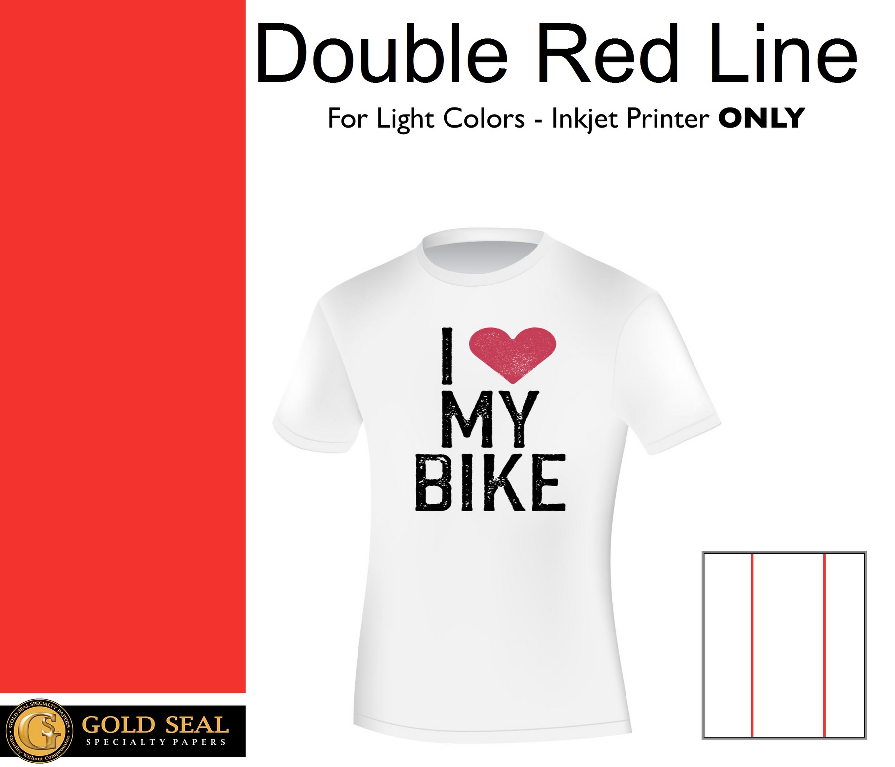 Gold Seal Specialty Papers Double Red Line - Inkjet Heat Transfer Paper